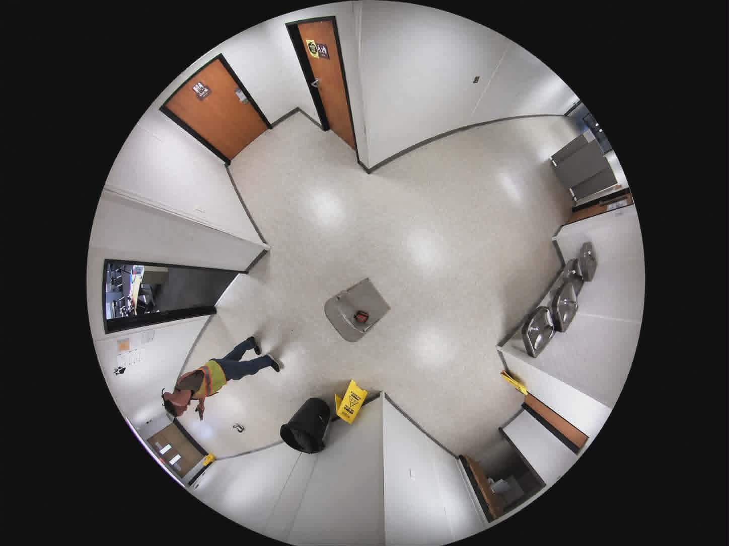 Security camera coverage of facility